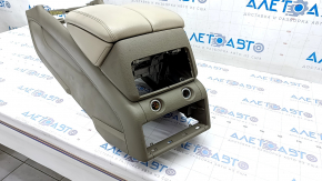 Central console armrest and cup holders Audi Q7 4L 10-15 beige, scratches, dry cleaning