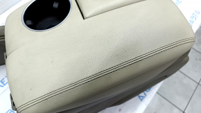 Central console armrest and cup holders Audi Q7 4L 10-15 beige, scratches, dry cleaning