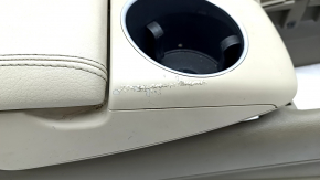 Central console armrest and cup holders Audi Q7 4L 10-15 beige, scratches, dry cleaning