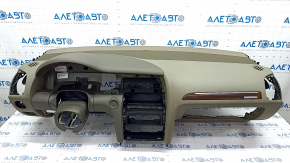 Torpedo front panel with AIRBAG Audi Q7 4L 10-15 beige, broken fasteners, scratches, for dry cleaning