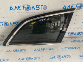 Window blind glass rear right Audi Q7 4L 10-15 with moldings, tinted, chip torn off, scratches