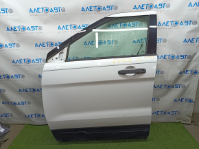 Door assembly front left Ford Explorer 11-19 white YZ, bumps, side trim mount is peeled off