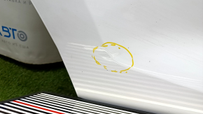 Door assembly rear right Ford Explorer 11-19 white YZ, dented, torn front seal