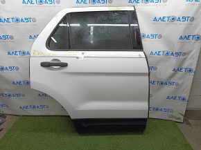 Door assembly rear right Ford Explorer 11-19 white YZ, dented, torn front seal