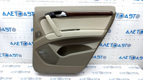 Door trim card rear right Audi Q7 4L 10-15 beige, molding under wood gloss, BOSE, scratches, needs cleaning, dents, broken fastening