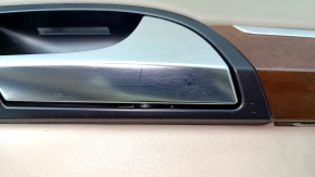 Door trim card rear right Audi Q7 4L 10-15 beige, molding under wood gloss, BOSE, scratches, needs cleaning, dents, broken fastening