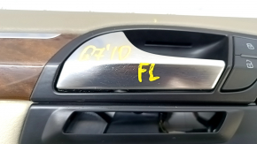 Door trim card front left Audi Q7 4L 10-15 beige, molding under wood gloss, BOSE, scratches, for cleaning, torn, under seat memory, broken fastening, cracked