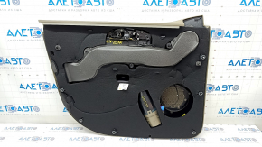 Door trim card front right Audi Q7 4L 10-15 beige, molding under wood gloss, BOSE, scratches, needs cleaning, broken fastening, cracked