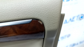 Door trim card front right Audi Q7 4L 10-15 beige, molding under wood gloss, BOSE, scratches, needs cleaning, broken fastening, cracked