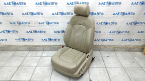 Driver's seat Audi Q7 4L 10-15 with airbag, electric, heated, beige leather, worn, for cleaning