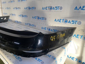 Rear bumper bare upper part Audi Q7 4L 10-15 black, with absorber, scratches
