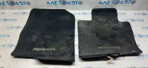 Set of floor mats Hyundai Sonata 11-15 cloth black, for cleaning