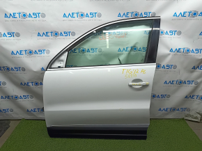 Door assembly front left VW Tiguan 09-17 keyless, white LC9A, butt
