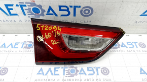 Inner taillight trunk lid left Infiniti JX35 QX60 16-rest, missing fragment, scratches, driftwood