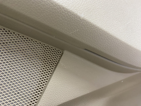 Door trim card front right Ford Explorer 16-17 rest, beige, cloth insert, leather armrest, needs cleaning, plastic turned white, scratches