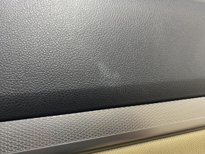Door trim card front right Ford Explorer 16-17 rest, beige, cloth insert, leather armrest, needs cleaning, plastic turned white, scratches
