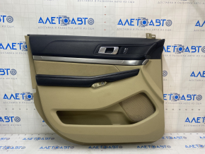 Door trim card front left Ford Explorer 16-17 rest, beige, cloth insert, leather armrest, for cleaning, scratches, crack