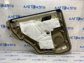Door trim card rear right Ford Explorer 16-19 rest, beige, cloth insert, leather armrest, needs cleaning, scratches, plastic turned white