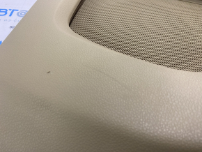 Door trim card rear right Ford Explorer 16-19 rest, beige, cloth insert, leather armrest, needs cleaning, scratches, plastic turned white