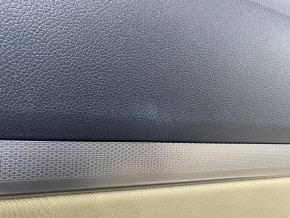Door trim card rear right Ford Explorer 16-19 rest, beige, cloth insert, leather armrest, needs cleaning, scratches, plastic turned white