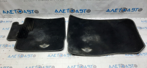 Set of floor mats for Mini Cooper Countryman R60 10-16, black cloth, dry cleanable, emblem faded