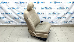 Passenger seat Ford Explorer 16-19 without airbag, mechanics, beige cloth, dry cleaning, broken handle
