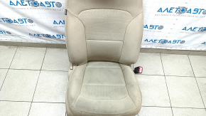 Passenger seat Ford Explorer 16-19 without airbag, mechanics, beige cloth, dry cleaning, broken handle