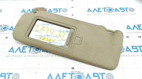 Left visor Hyundai Sonata 15-19 beige, without hook, dry cleanable