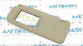 Left visor Hyundai Sonata 15-19 beige, without hook