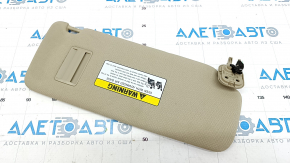 Left visor Hyundai Sonata 15-19 beige, without hook
