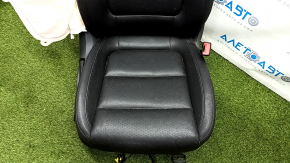 Passenger seat VW Tiguan 09-17 without airbag, black leather, mechanical + electric, shot, for dry cleaning, driftwood, torn wires