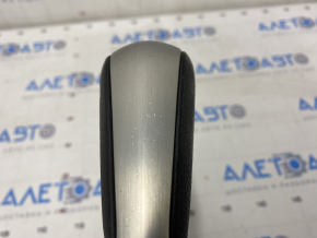 Gear knob Lexus RX300 RX330 RX350 RX400h 04-09 leather black, nickel trim, scratches and nicks on the trim, scuffed and scratches on the leather