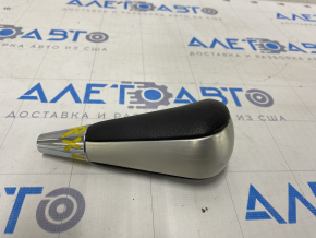 Gear knob Lexus RX300 RX330 RX350 RX400h 04-09 leather black, nickel trim, scratches and nicks on the trim, scuffed and scratches on the leather