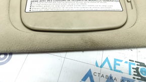 Right visor Lexus RX300 RX330 RX350 RX400h 04-09 beige, without hook