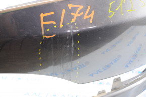 Bumper front bare Chrysler 200 15-17 graphite PAU pressed, scratches, broken fastener