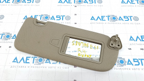 Right visor Hyundai Santa FE Sport 13-18 beige, without hook, dry-cleanable