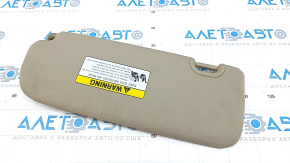 Right visor Hyundai Santa FE Sport 13-18 beige, without hook, dry-cleanable