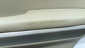 Door trim card rear right Lexus RX300 RX330 RX350 RX400h 04-09 beige with beige insert leather, armrest leather, molding gray, scuffed, scratches