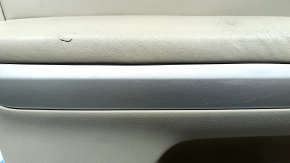 Door trim card front left Lexus RX300 RX330 RX350 RX400H 04-09 beige with beige insert leather, armrest leather, molding gray, scratches, leather defect, tear