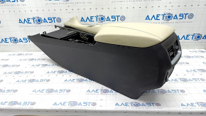 Console center armrest and cup holders Infiniti QX50 19- leather beige scratches