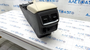 Console center armrest and cup holders Infiniti QX50 19- leather beige scratches