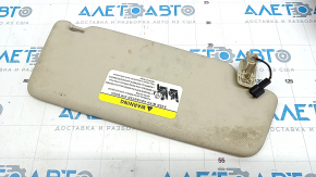 Left visor VW Passat b7 12-15 USA beige, for backlight, without hook, for dry cleaning