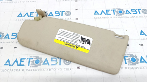 Right visor VW Jetta 11-18 USA beige, for backlight, without hook, for dry cleaning, crack in fastening