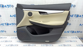 Door trim card front right Infiniti QX50 19- beige leather scratches and nicks on the trim