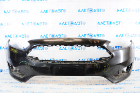 Front bumper bare Ford Focus mk3 15-18 rest black UH scratches, broken fastener