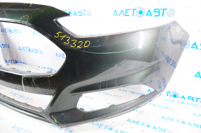 Front bumper bare Ford Fusion mk5 13-16 without parking sensors graphite HN, pressed, scratches, broken fastener