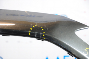 Front bumper bare Ford Fusion mk5 13-16 without parking sensors graphite HN, pressed, scratches, broken fastener