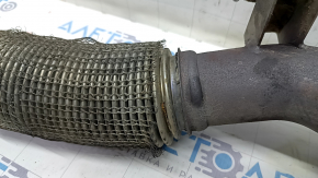 Intake pipe with catalytic converter VW Tiguan 09-17 mesh torn, catalytic converter crushed