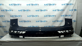 Bare rear bumper upper part Audi Q5 80A 18-20 without parking sensors, black, broken, pressed, scratches
