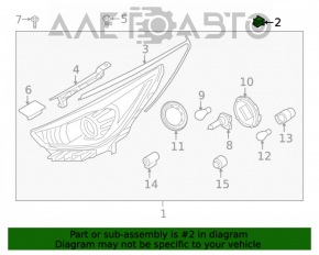 Headlight mounting clip left lower Kia Niro 17-22 KIA